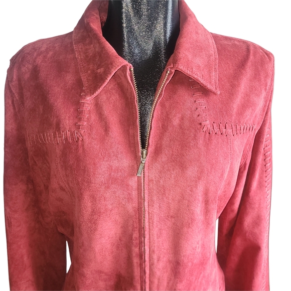 Scotts Suede Red Washable Suede Jacket XL - Picture 2 of 7